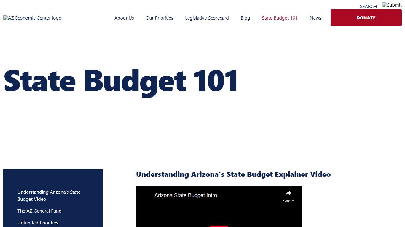 State Budget 101 - The Arizona Center for Economic Progress