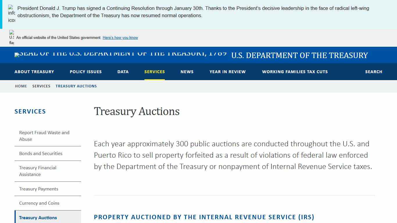 Treasury Auctions | U.S. Department of the Treasury